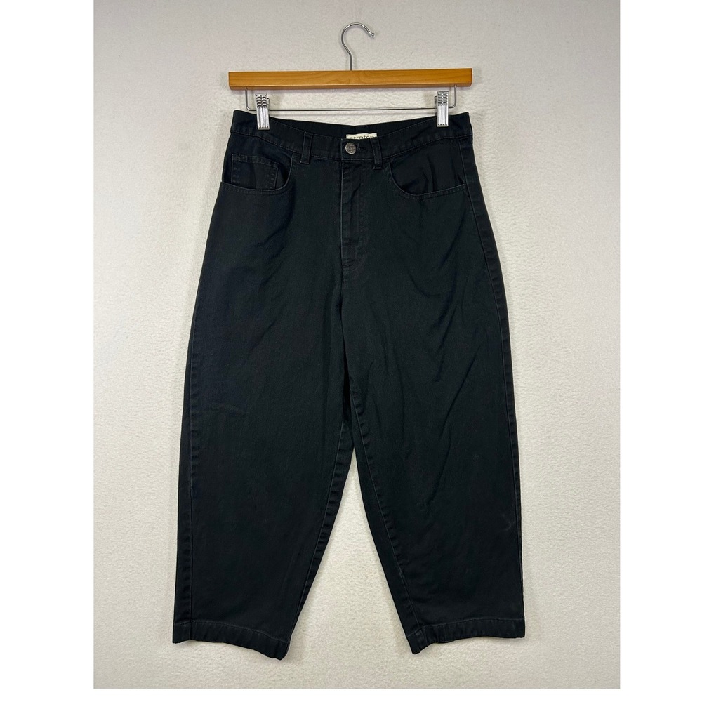 Minimalist Crossroads Women‎ 8 Black High Rise Tapered Cropped Stretch Pants